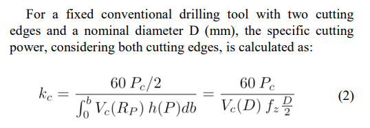 Cutting Power And Forces Of Axial Drilling